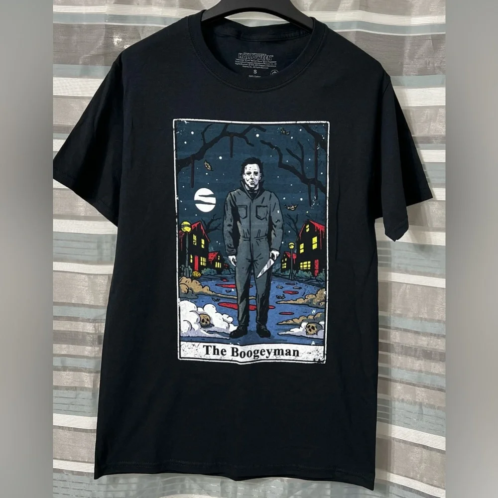 Halloween Michael Myers Boogeyman Black T-Shirt - Picture 1 of 6